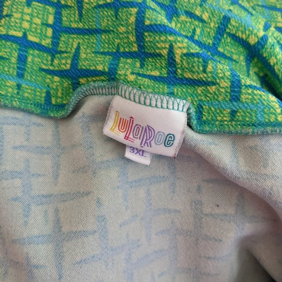 Cassie neon green & blue pencil skirt - Picture 3 of 3